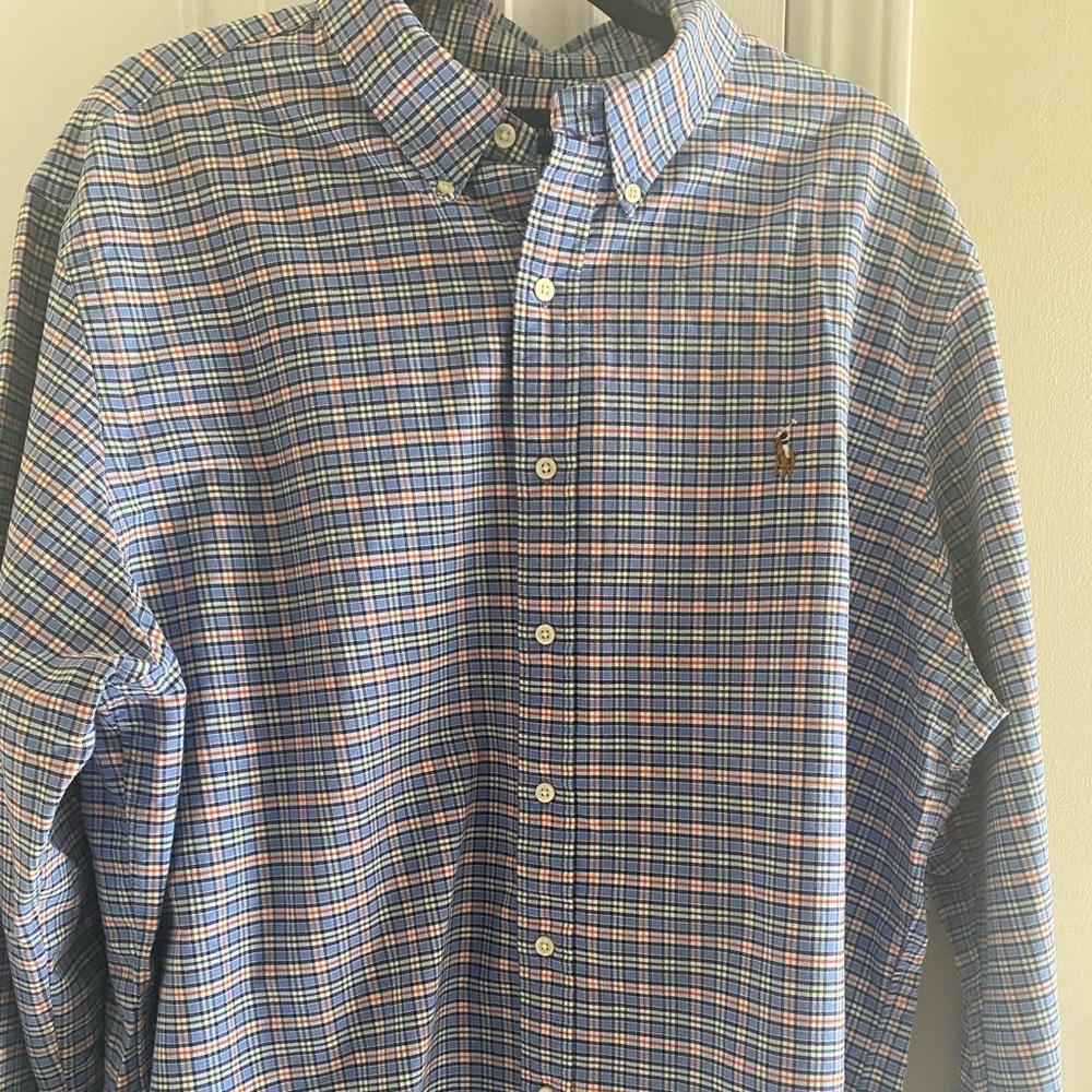 Ralph Lauren Men's Blue Plaid Shirt XXL